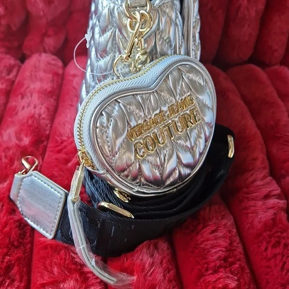 Versace Jeans Couture Silver Quilted Women's Bag - Picture 6 of 12